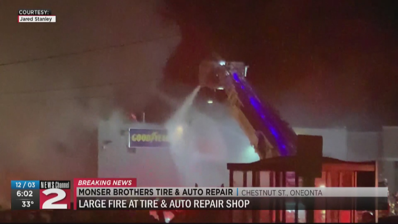 Large fire breaks out at auto repair shop in Oneonta - Vimarsana News