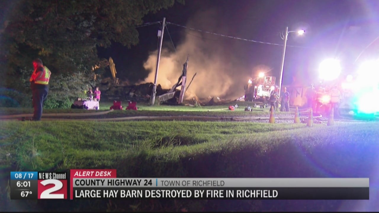 Large hay barn destroyed by fire in the Town of Richfield - Vimarsana News