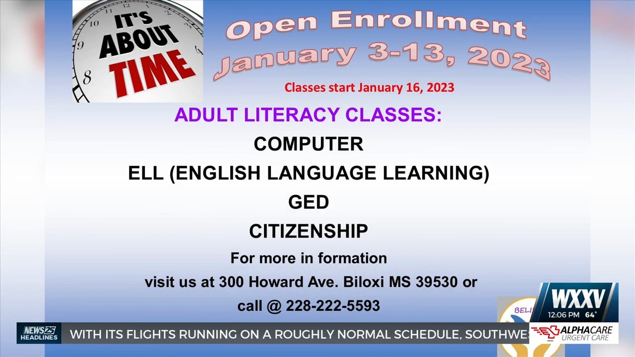 Enrollment open for 'Program Believe' adult literacy classes